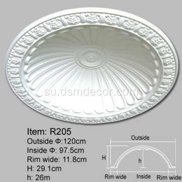 Polyurethane hiasan siling Domes